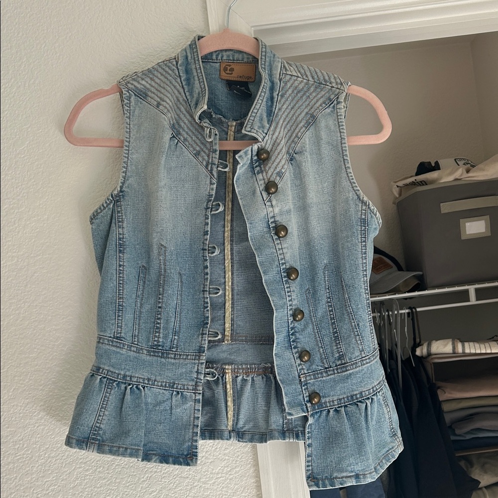 Refuge Light Blue Denim Vest